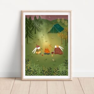 Kempingezés A4 Print