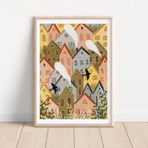 Őszi város A4 Print