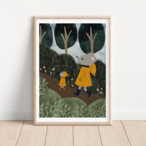 Esőben hazafele A4 Print